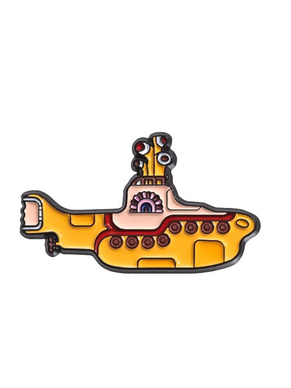 Retro Yellow Submarine Enamel Pin Colorful Nautical Ocean Brooch